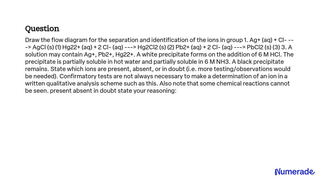 SOLVED: Draw the flow diagram for the separation and identification of ...