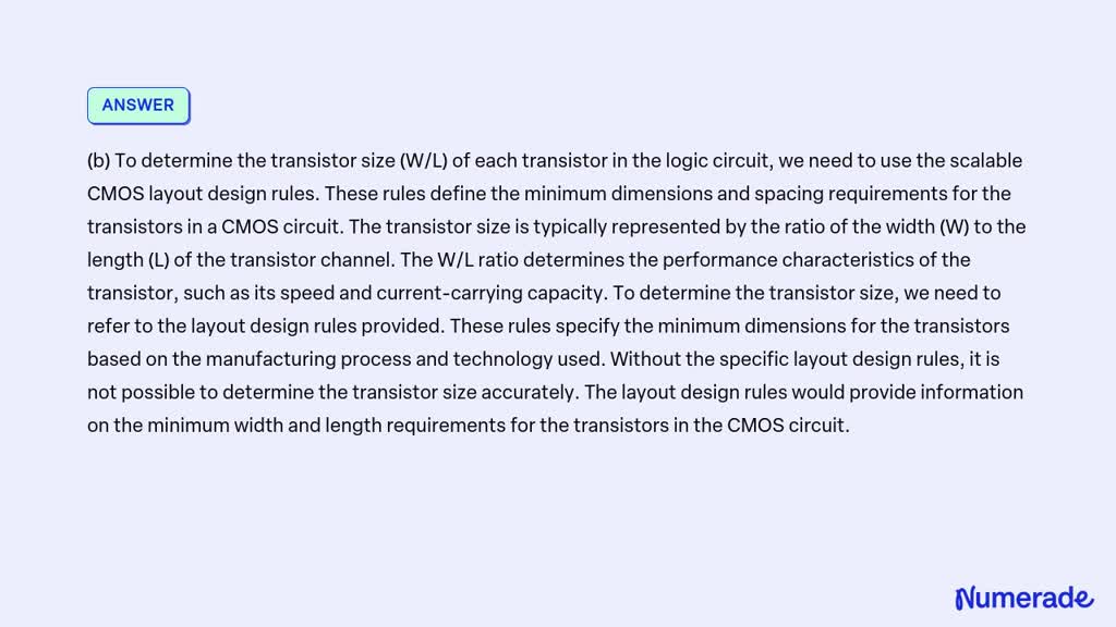 SOLVED: 2. The drawn mask layout of a CMOS logic gate is shown below ...