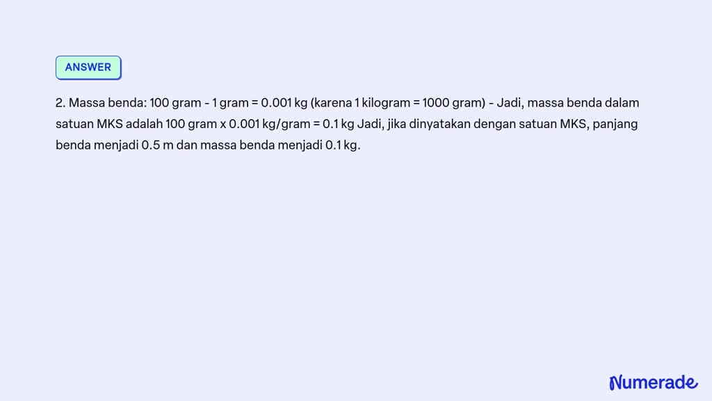 Solved Hasil Pengukuran Benda Memiliki Panjang Cm Dan Massa