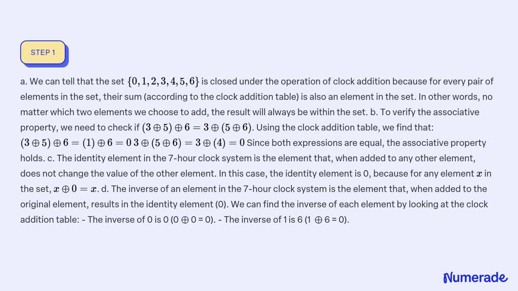 Solved Shown In The Figure Is A 7 Hour Clock And The Table For Clock