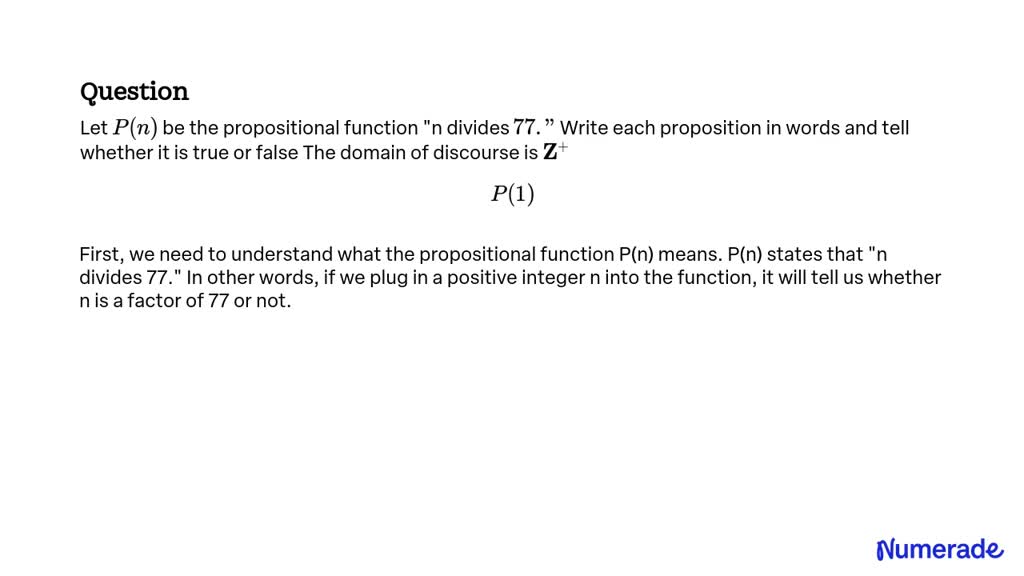 SOLVED:Let P(n) be the propositional function 