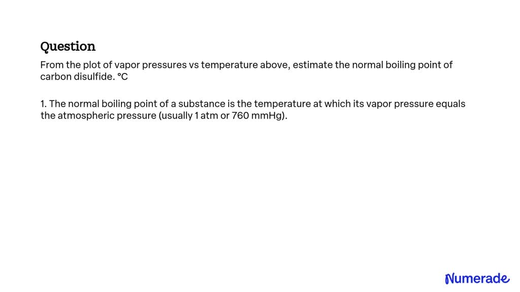 Solved From The Plot Of Vapor Pressures Vs Temperature Above Estimate The Normal Boiling Point