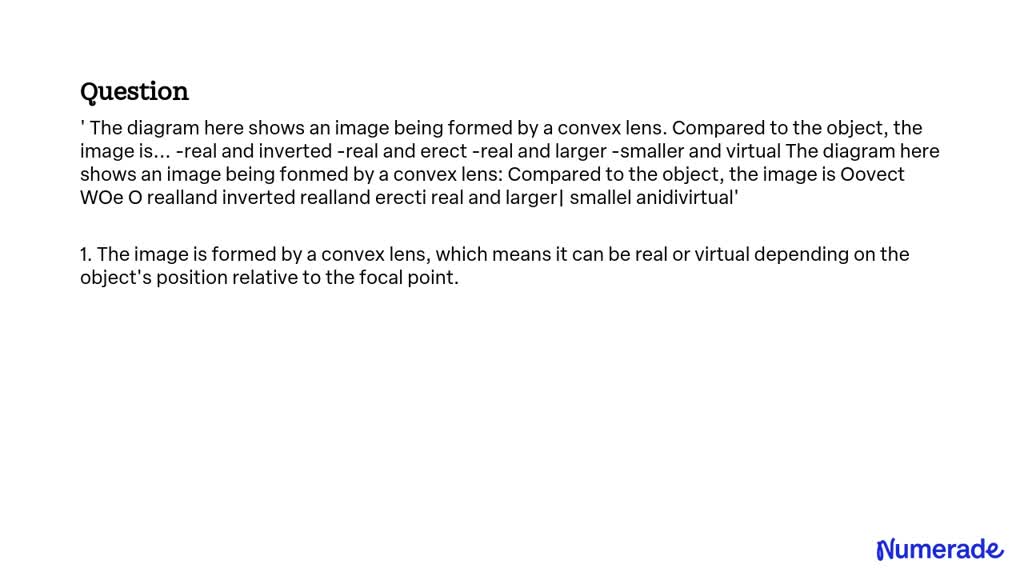 SOLVED: The diagram here shows an image being formed by a convex lens ...