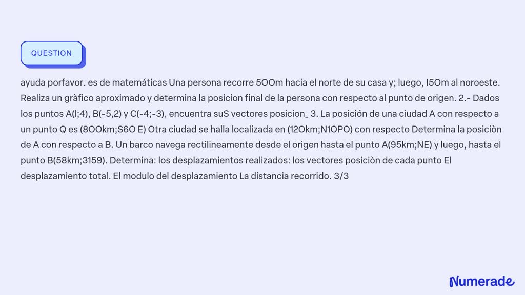 SOLVED: Ayuda Porfavor. Es De Matemáticas Una Persona Recorre 5OOm ...