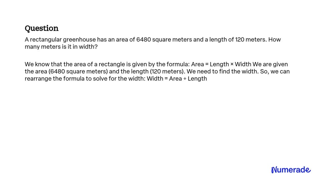solved-a-rectangular-greenhouse-has-an-area-of-6480-square-meters-and