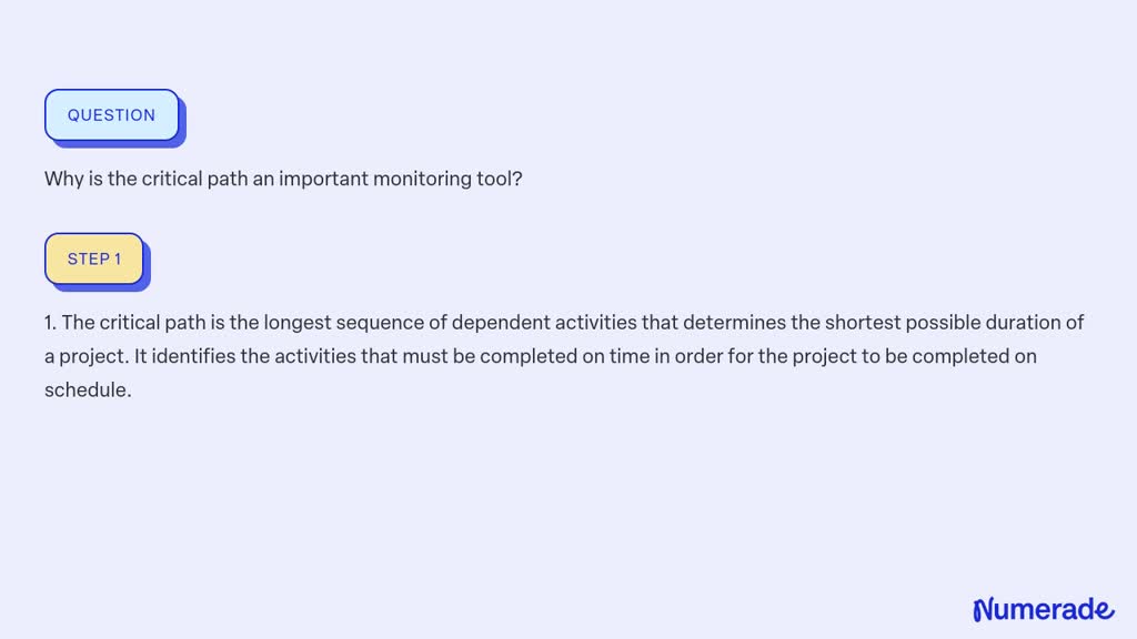 SOLVED:Why is the critical path an important monitoring tool?