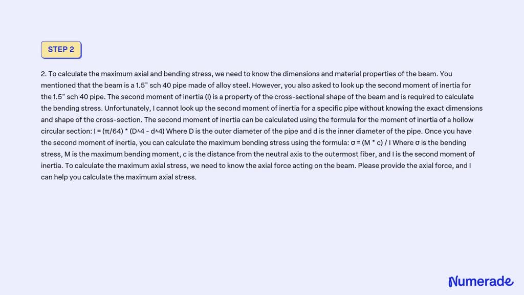 SOLVED: 1. Draw the shear and moment diagrams of the beam. 2. Calculate ...