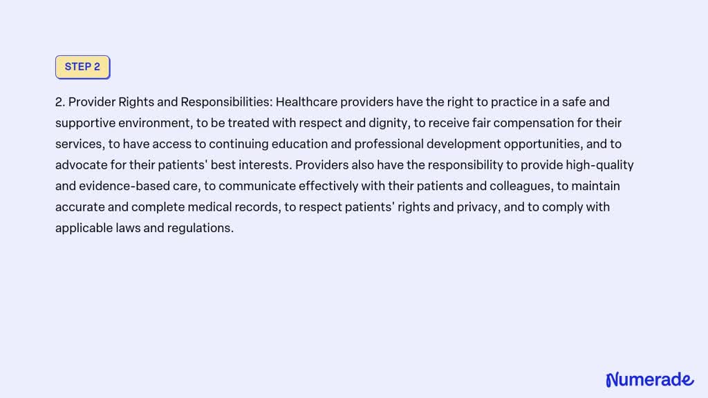 Solved Explain Patient And Provider Rights And Responsibilities And What Impact Regulations 1252