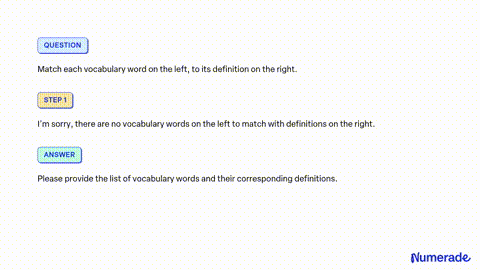 Match each vocabulary term on the left with its