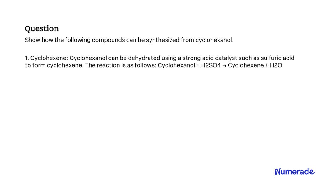 SOLVED: Show how the following compounds can be synthesized from ...