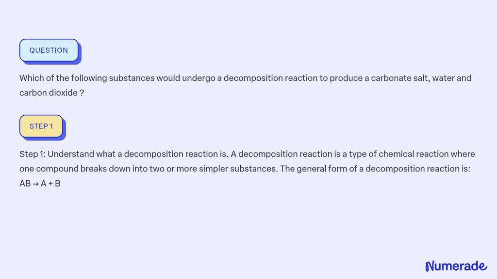 Solved Which Of The Following Substances Would Undergo A Decomposition