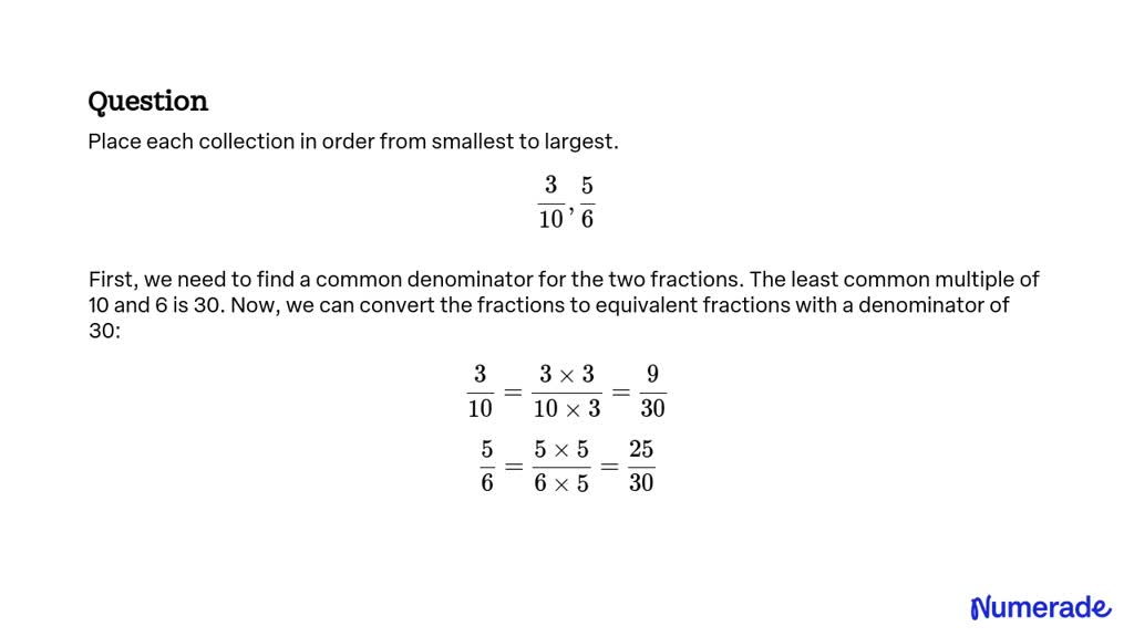 solved-place-each-collection-in-order-from-smallest-to-largest-3-10