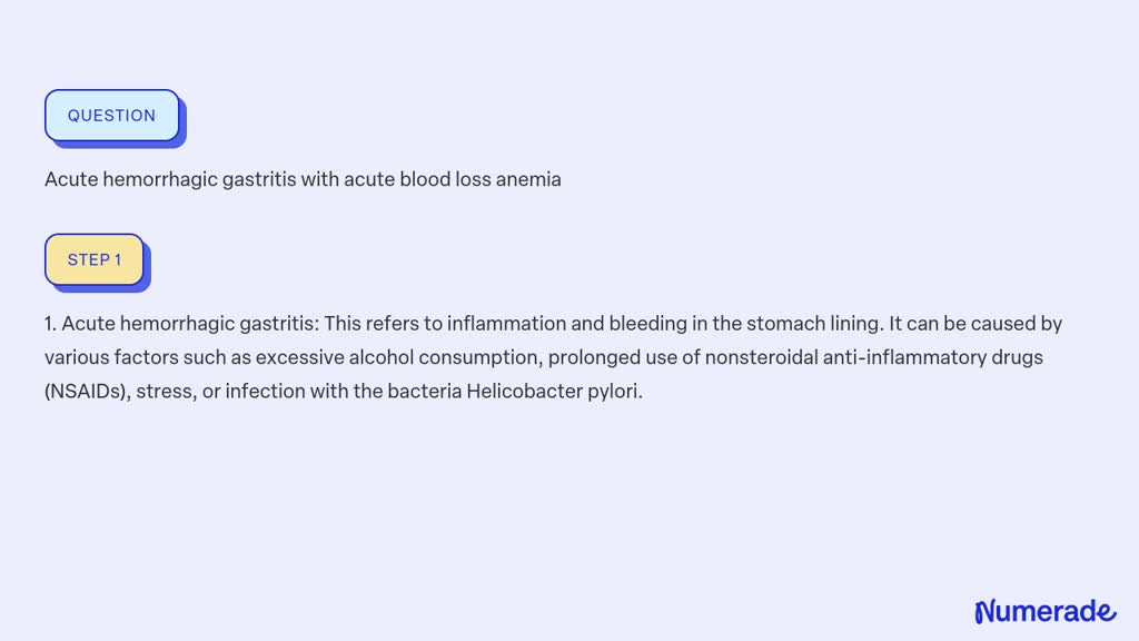 acute hemorrhagic gastritis with acute blood loss anemia icd 10