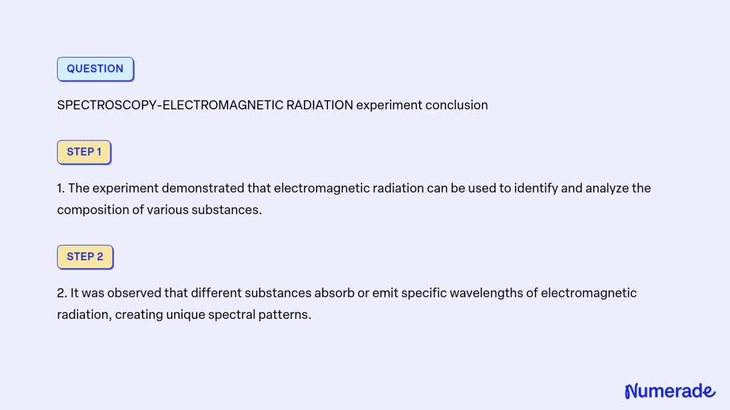 experiment 1 spectroscopy electromagnetic radiation