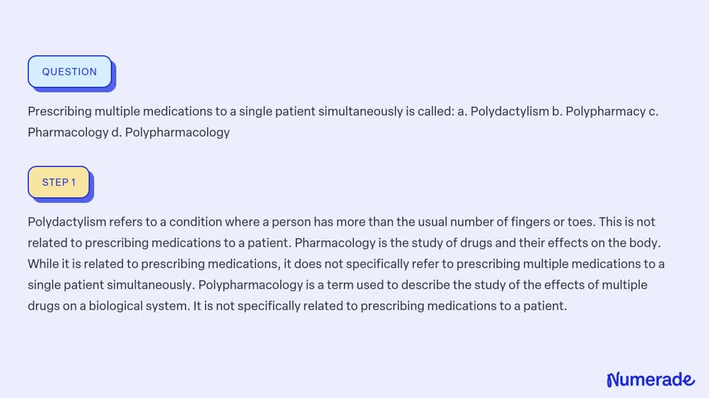 SOLVED:Prescribing Multiple Medications To A Single Patient ...