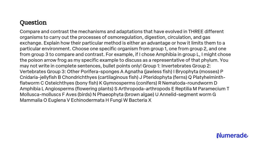 SOLVED: Compare and contrast the mechanisms and adaptations that have