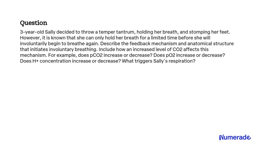 SOLVED: 3-year-old Sally decided to throw a temper tantrum, holding her ...