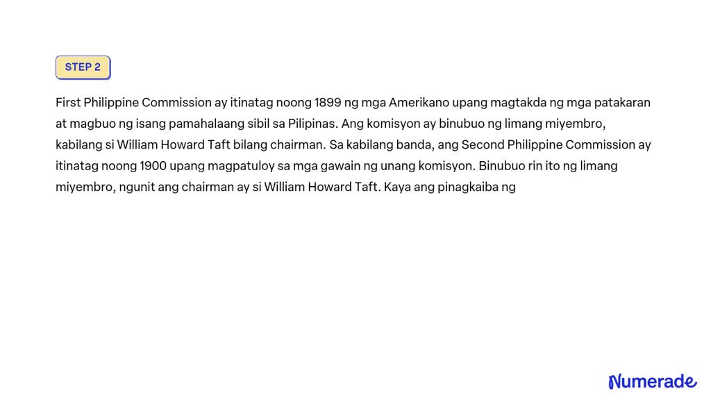 SOLVED: Ano ang pinagkaiba ng First Philippine Commission sa Second ...