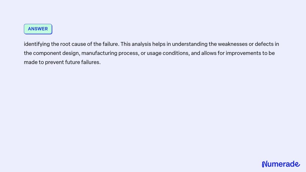 SOLVED Question 40 What is meant by component failure analysis?