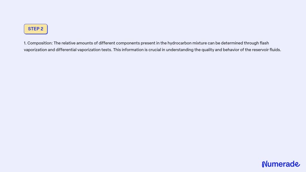 SOLVED: The comparison between flash vaporization, differential ...