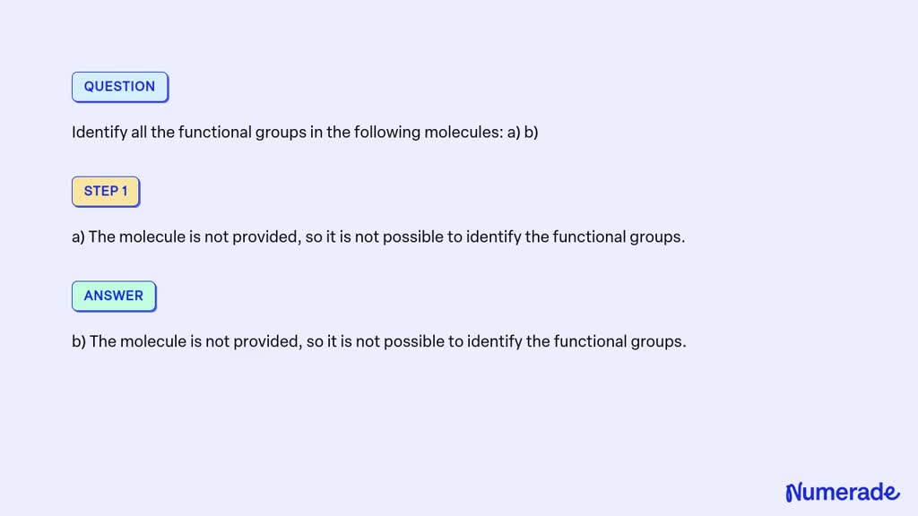 Solved Identify All The Functional Groups In The Following Molecules