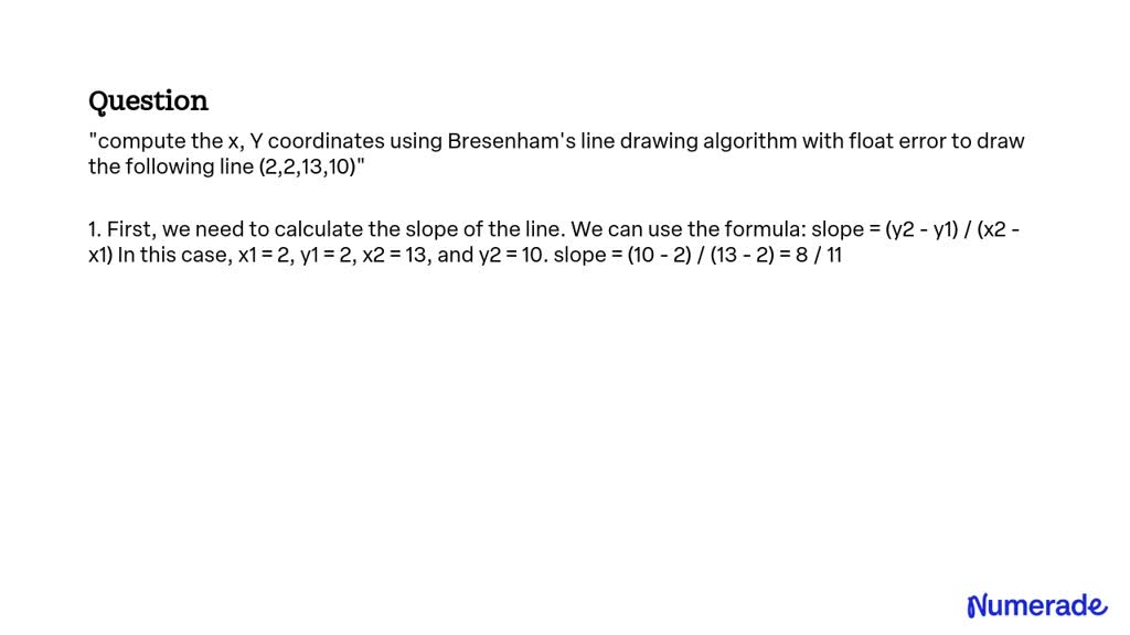 solved-compute-the-x-y-coordinates-using-bresenham-s-line-drawing