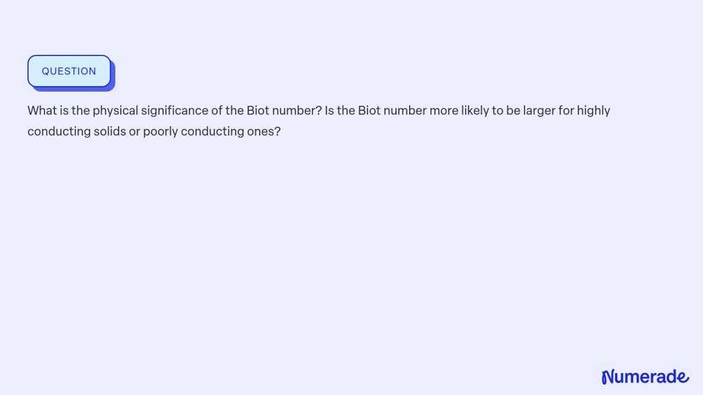 ⏩SOLVED:What is the physical significance of the Biot number? Is the ...