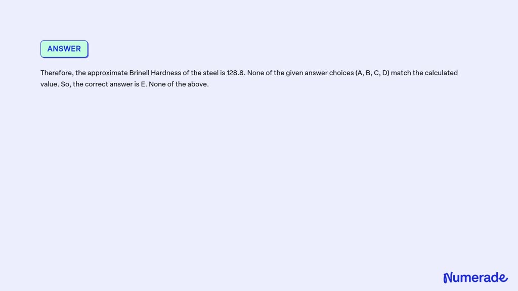 SOLVED: The yield and tensile strength of an annealed 4340 steel are 80 ...