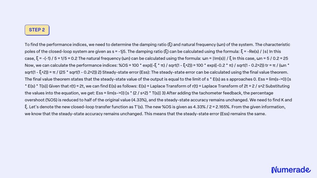 SOLVED: II.20 Consider the second-order system shown in Fig. 4. When K ...