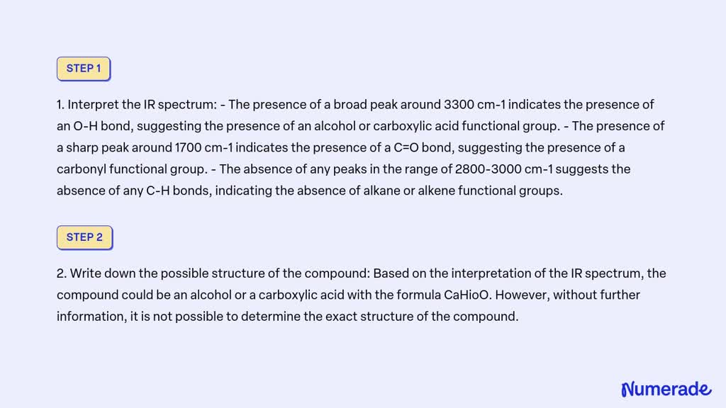 SOLVED: Problem 2, The IR And 'H-NMR Spectra Ofan Unknown Compound With ...