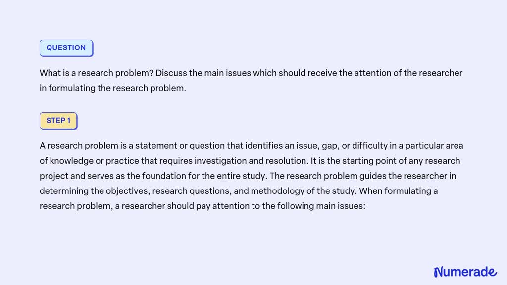 in statement of the problem the researcher must present what