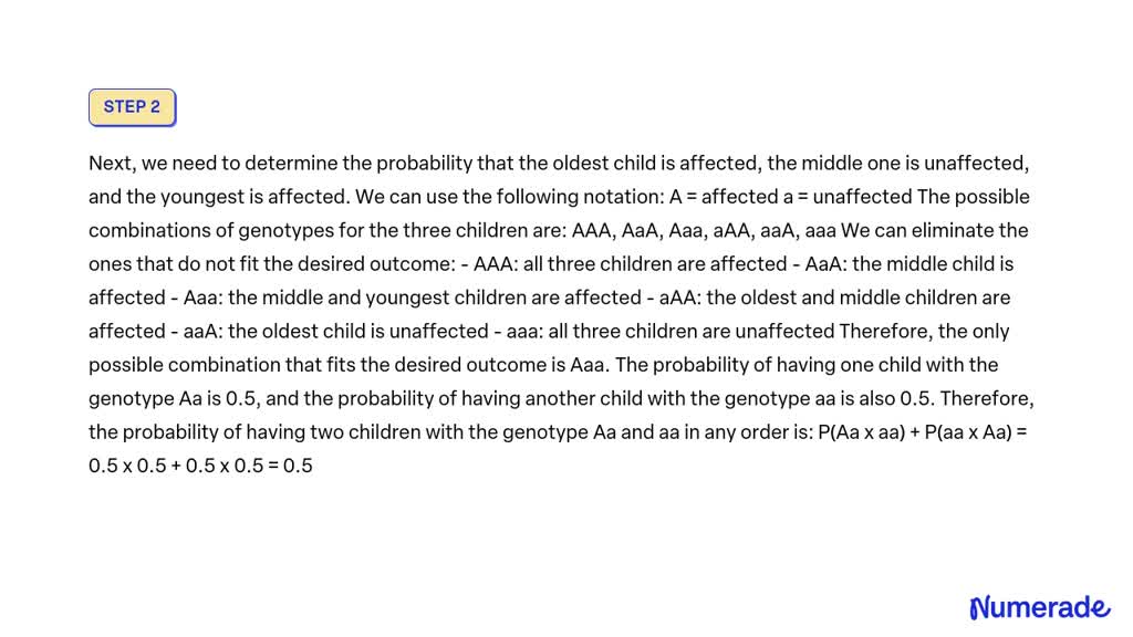 SOLVED: Calculate The Exact Probability That When Parents Who Are Both ...