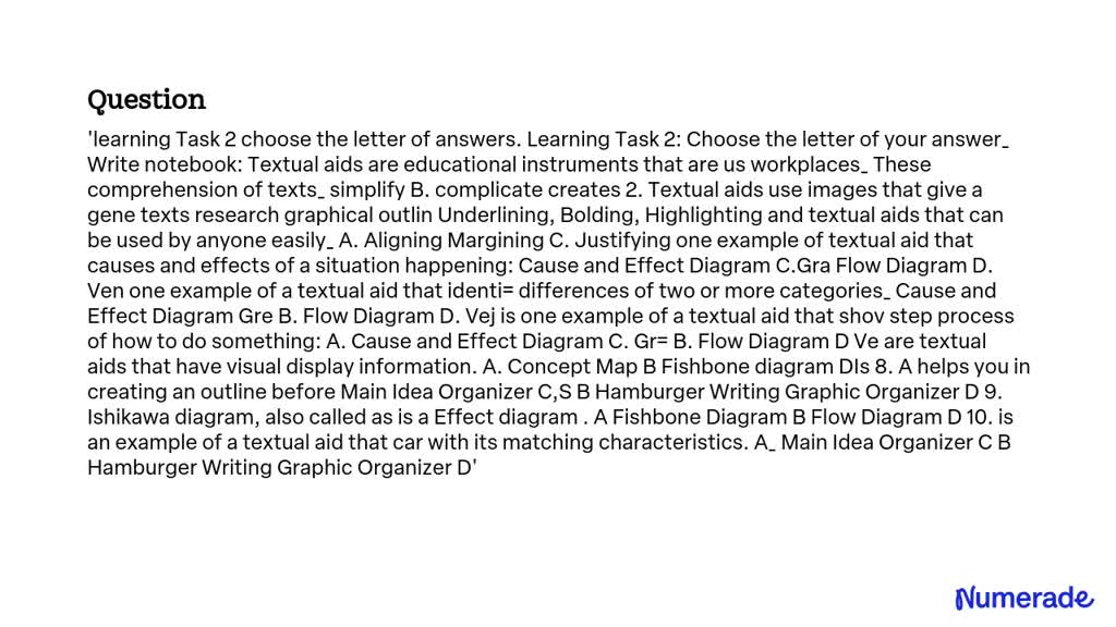 learning task 2 textual aids are educational