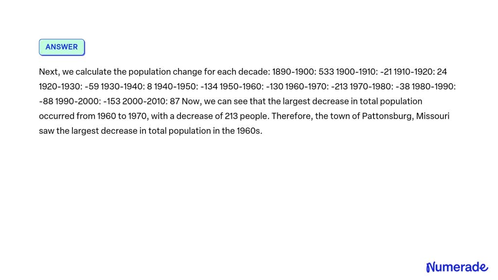 SOLVED: Question 23 (3 points) The data below lists the census data for ...