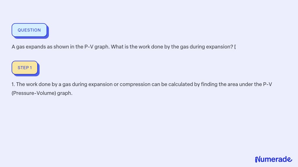 SOLVED: A gas expands as shown in the P-V graph. What is the work done ...