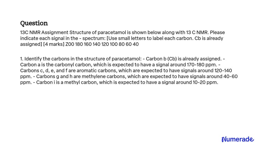 paracetamol nmr assignment