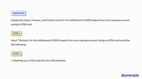 SOLVED Explain the input process and output cycle for the