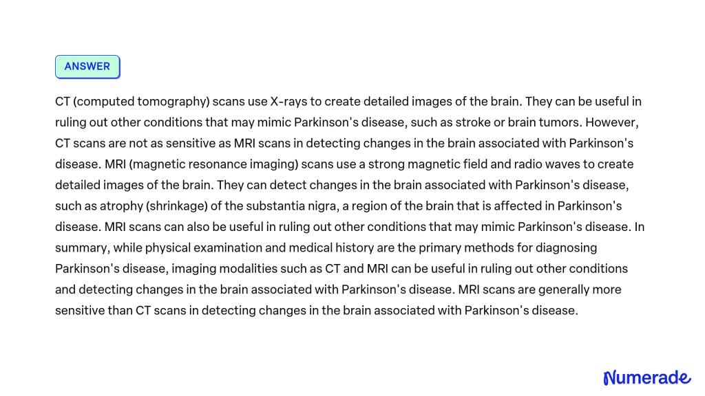 Solved Explanation About The Imaging Modalities Ct And Mri In