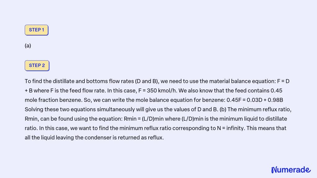 VIDEO solution: A distillation column at 101 kPa is used to separate ...