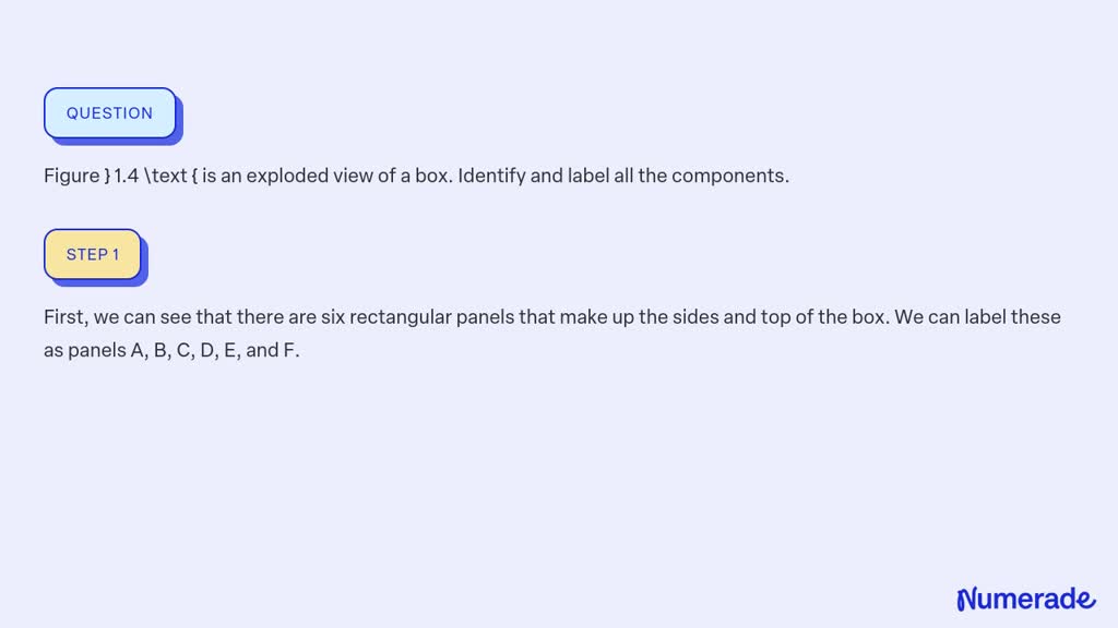 SOLVED:Figure 1.4 is an exploded view of a box. Identify and label all ...