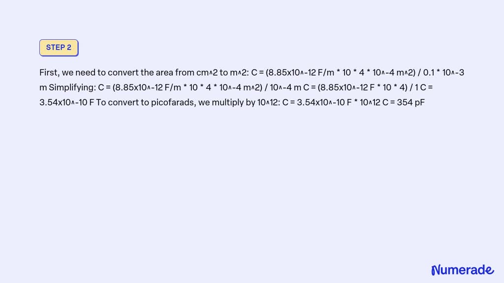 SOLVED: A ceramic capacitor has an effective plate area of 4 cm^2 ...