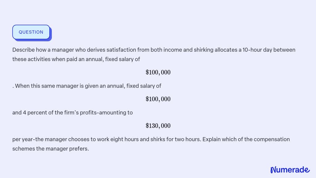 ⏩SOLVED:Describe how a manager who derives satisfaction from both