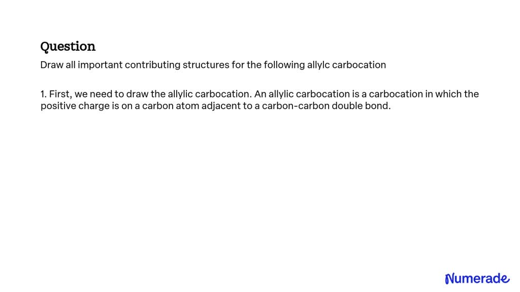 SOLVED Draw all important contributing structures for the following