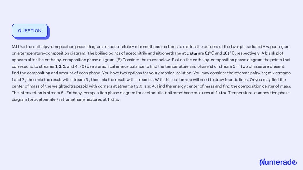 SOLVED:(A) Use the enthalpy-composition phase diagram for acetonitrile ...