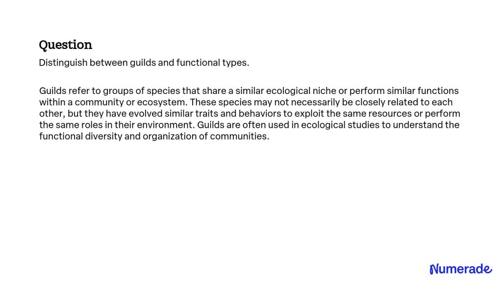 SOLVED:Distinguish between guilds and functional types.