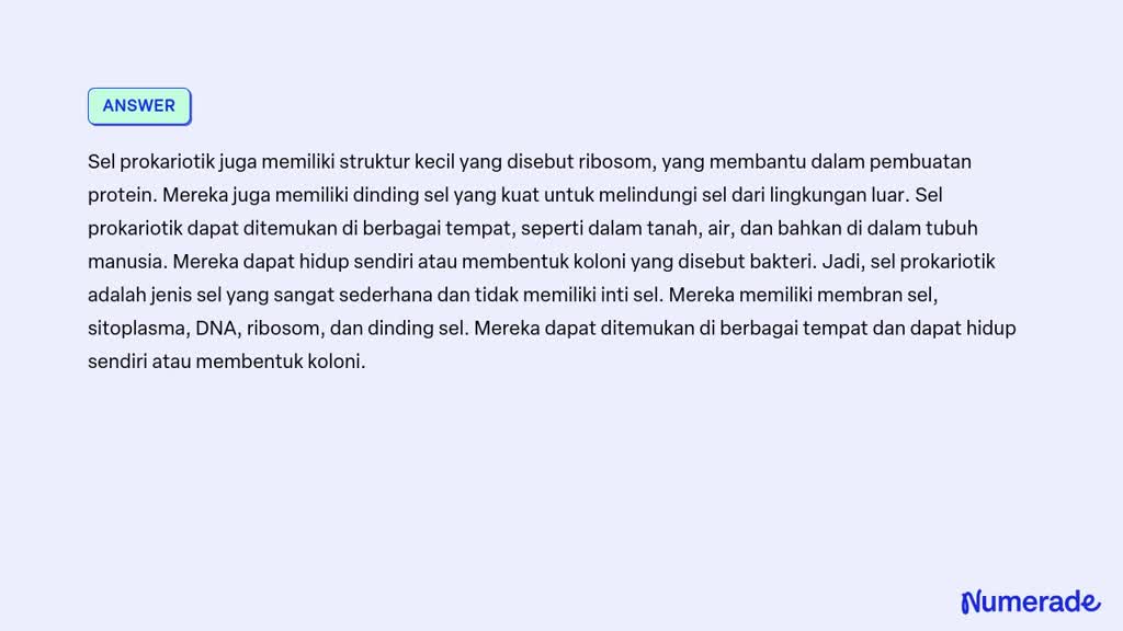 SOLVED: Apa Itu Sel Prokariotik.? Mohon Bantuannya Ya..tapi Kalau Bisa ...