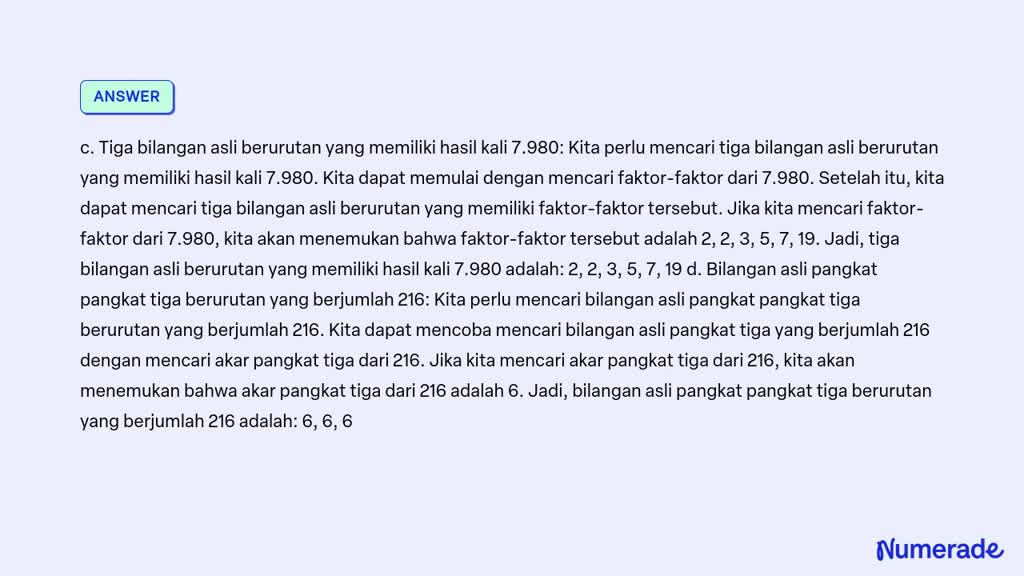 SOLVED: Tentukan : A. 8 Bilangan Ganjil Yang Pertama B. Bilangan Genap ...