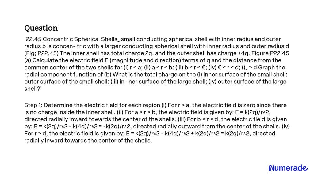 Video Solution: '22.45 Concentric Spherical Shells Small Conducting 