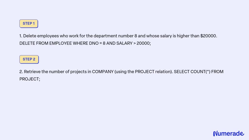 Video Solution: Consider The Given Company Relational Database Schema 