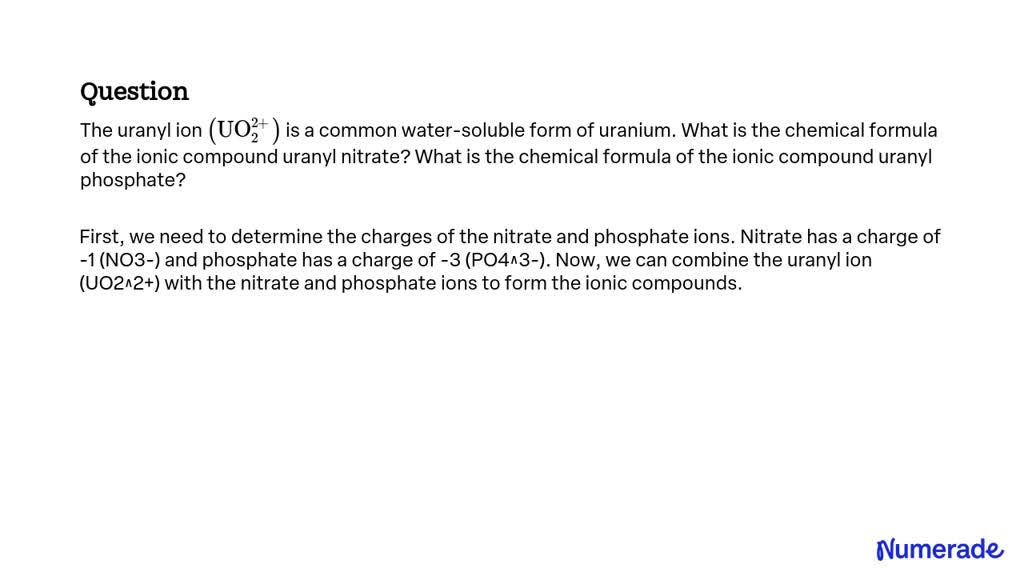 What Is The Chemical Formula Of The Ionic Compound Uranyl Phosphate